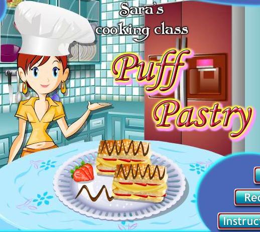 لعبة تعليم البنات طبخ البف باستري مع سارة خطوة بخطوة